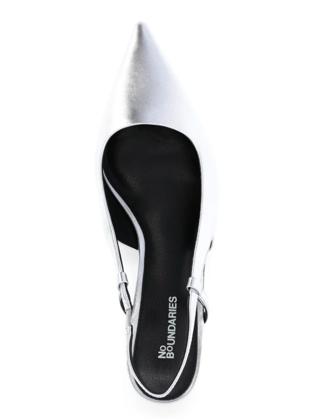 No Boundaries Silver Slingback Kitten Heels Women’s Size 8 Pointed Toe